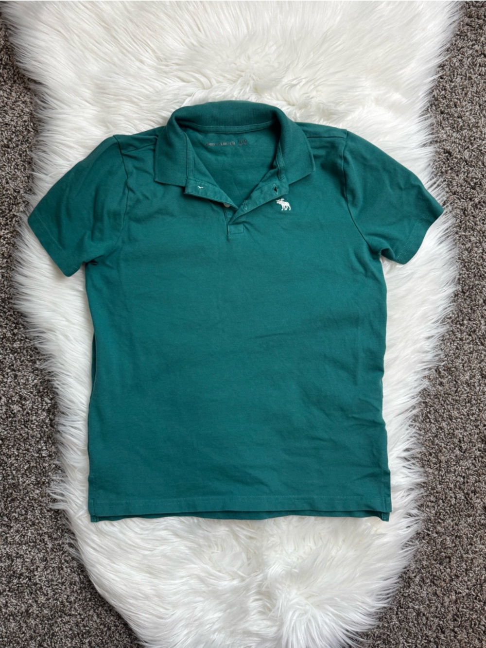 Abercrombie kids Green Polo Shirt with Embroidered Moose Logo